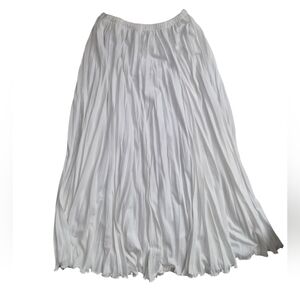 Cato White Pleated Maxi Skirt with Elastic Waist